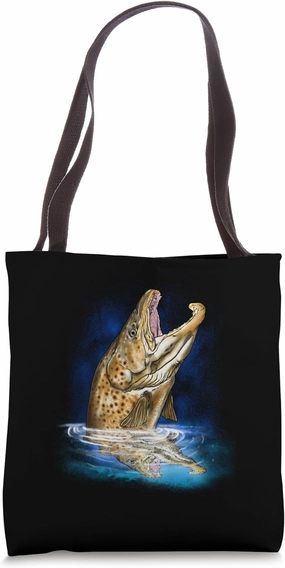 Brown Trout Fish Fishing Freshwater Saltwater Fishing Angler Tote Bag