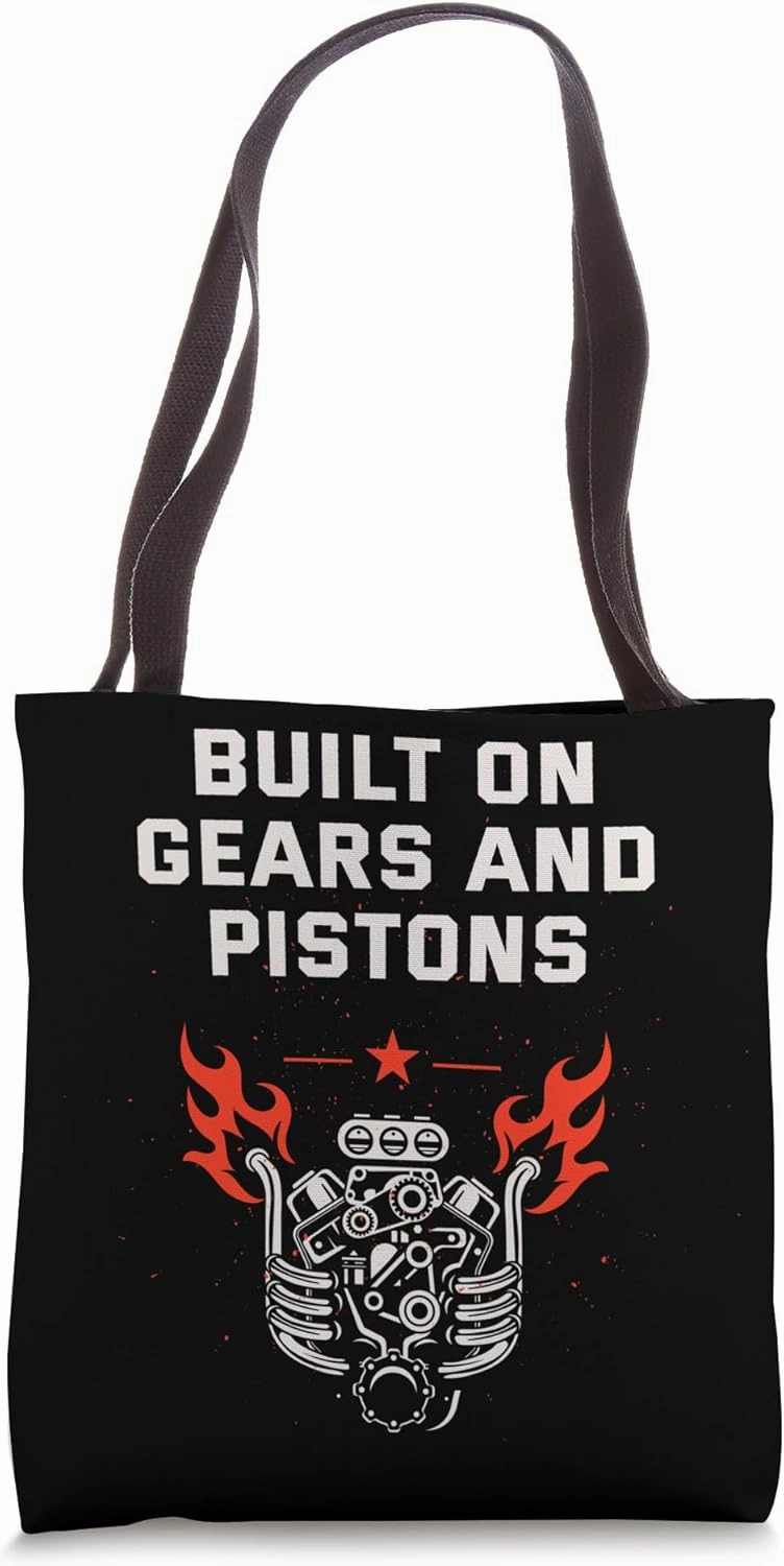 Built on Gears and Pistons Car Mechanic Auto Car Repair Tote Bag