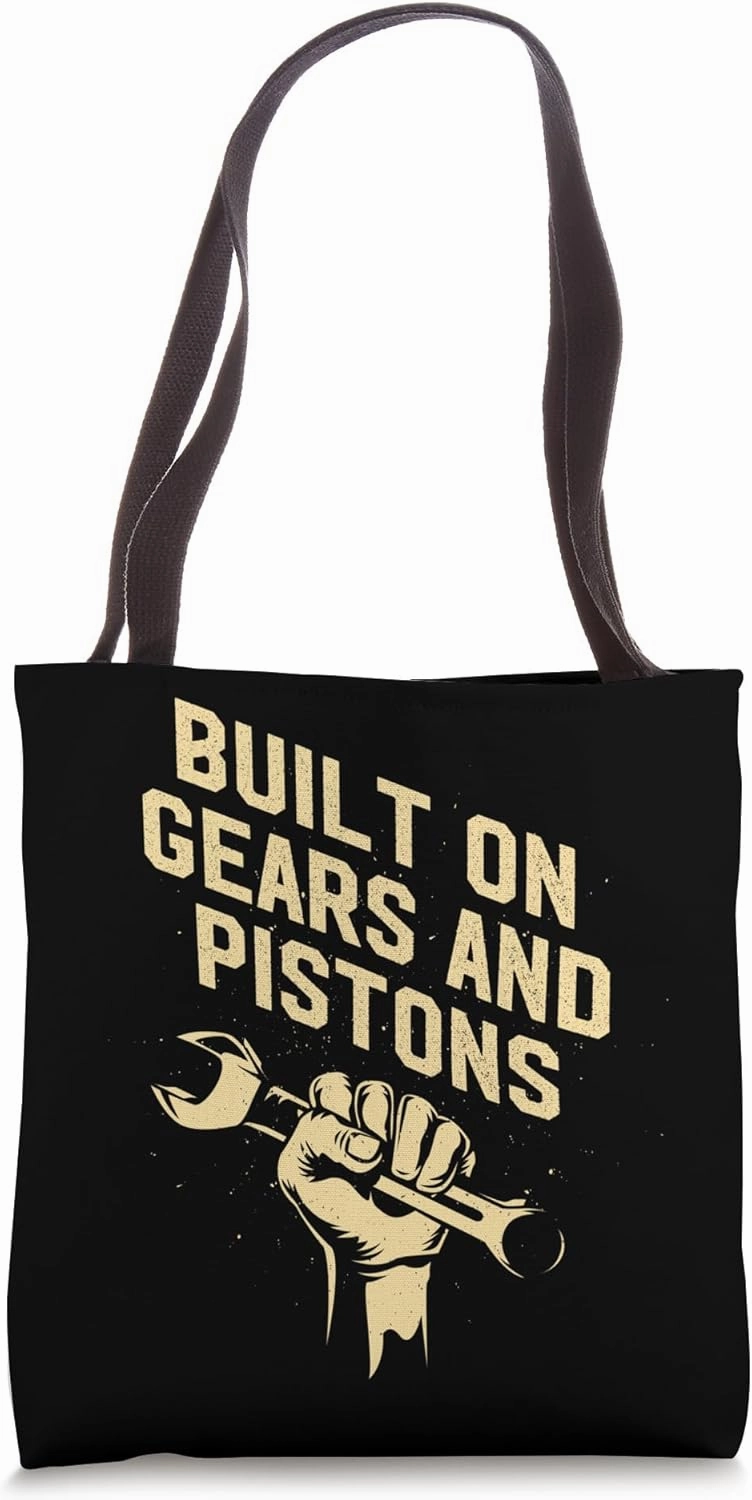 Built on Gears and Pistons Car Mechanic Auto Car Repair Tote Bag