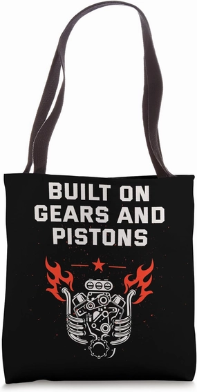 Built on Gears and Pistons Car Mechanic Auto Car Repair Tote Bag