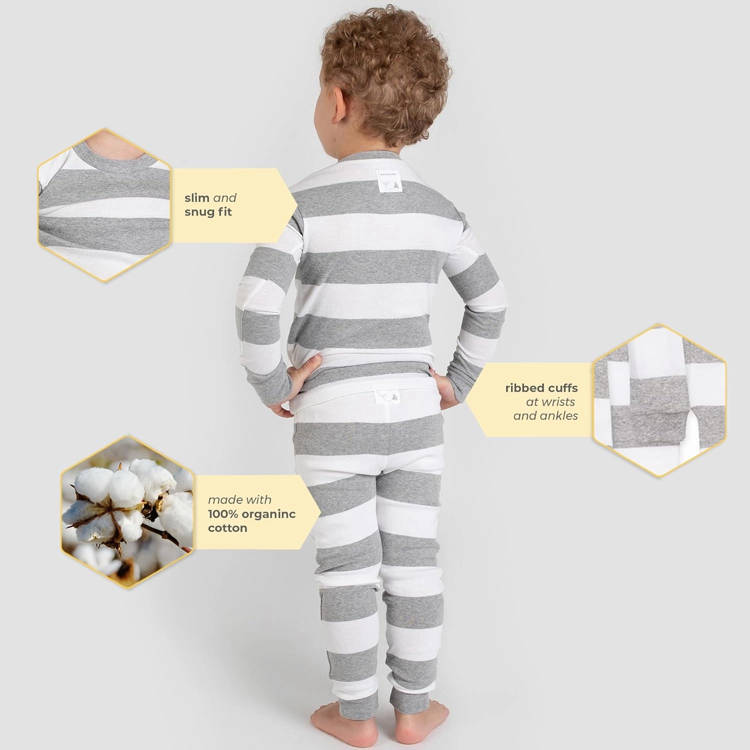 Burt's Bees Baby Infant and Boys' 2-Piece Long Sleeve Tee and Long Pant Cotton Pajama Set