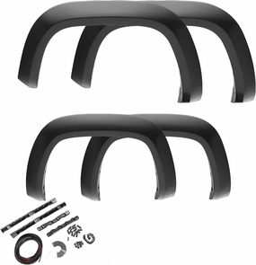 Bushwacker Extend-A-Fender Extended Front & Rear Fender Flares | 4-Piece Set, Black, Smooth Finish | 31924-02 | Fits 2007-2014 Toyota FJ Cruiser
