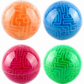 Cagemoga 4 Pack 4" 3D Maze Ball Magic Gravity 3D Maze Ball Puzzle Cube Maze Ball Toys for Kids and Adults Puzzle Brain Teaser Game 4 Modes