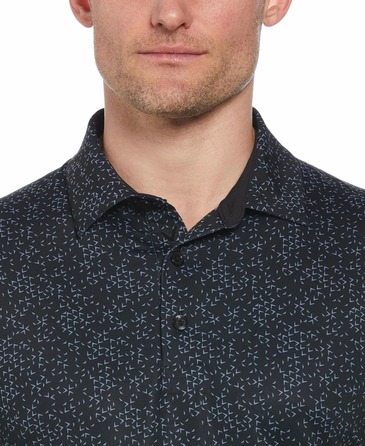 Callaway Men's Chevron Print Short Sleeve Golf Polo, Moisture-Wicking, Stretch, Lightweight Recycled Fabric