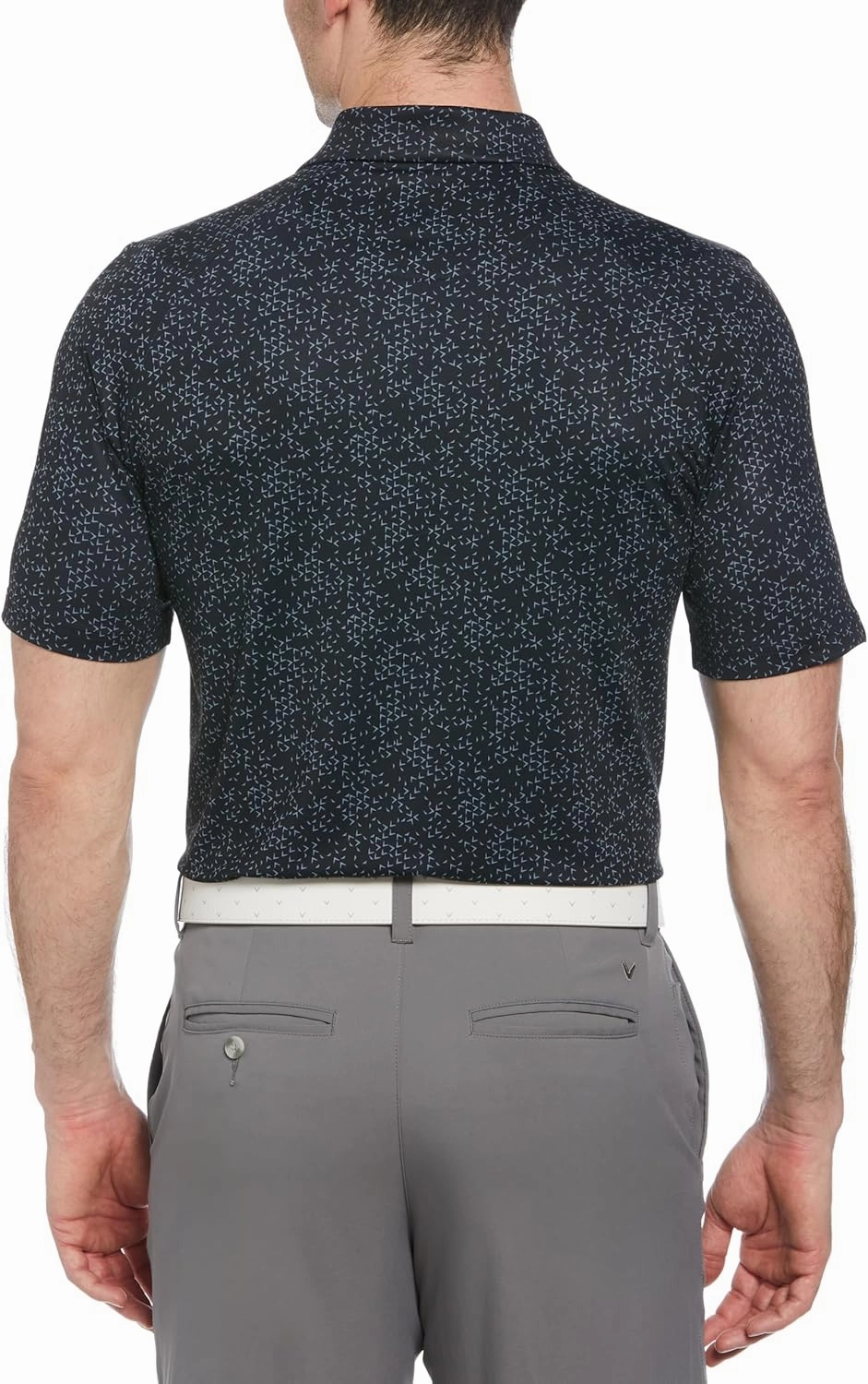 Callaway Men's Chevron Print Short Sleeve Golf Polo, Moisture-Wicking, Stretch, Lightweight Recycled Fabric