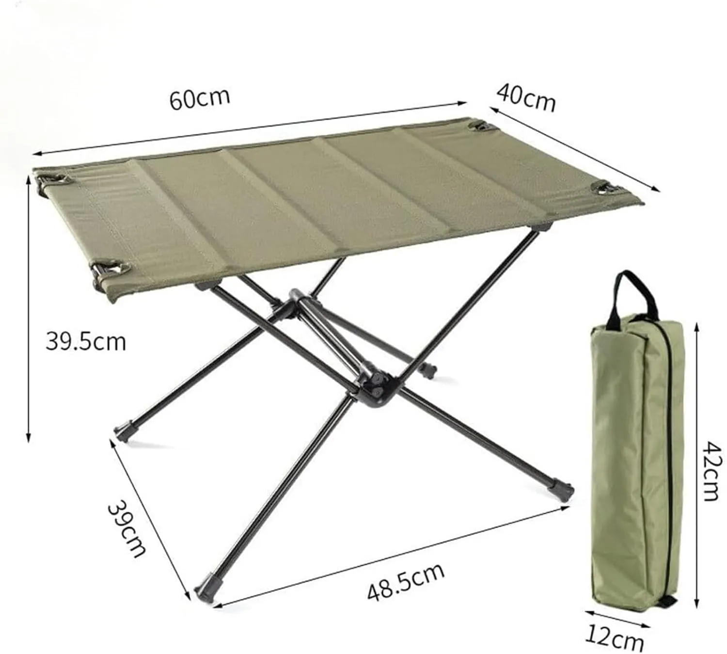 Camping Table Folding Table Outdoor Table Lightweight Folding Table Aluminum Parallel Car Self-Driving Tour Multifunctional Table Folding Camping Table, 60*40*39.5cm, Black