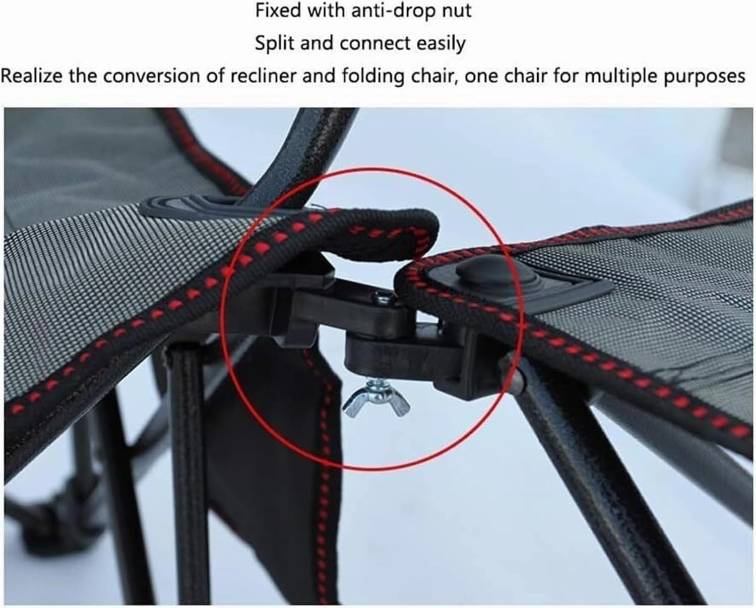 Camping Chair,Folding Camping Chair, Folding Recliner Portable Chair with Cup Holder Detachable Side Table and Carrying Bag(A)