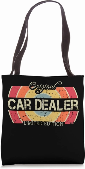 Car Dealer Funny Job Title Worker Retro Vintage Car Dealer Tote Bag