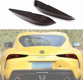 Car Taillight Cover Fit for Toyota Supra GR A90 A91 MK5 2019-2024, Smoked Taillight Shell Trim Cover, Rear Tail lamp Decorative Protection Trim, 2PCS, Transparent Gray