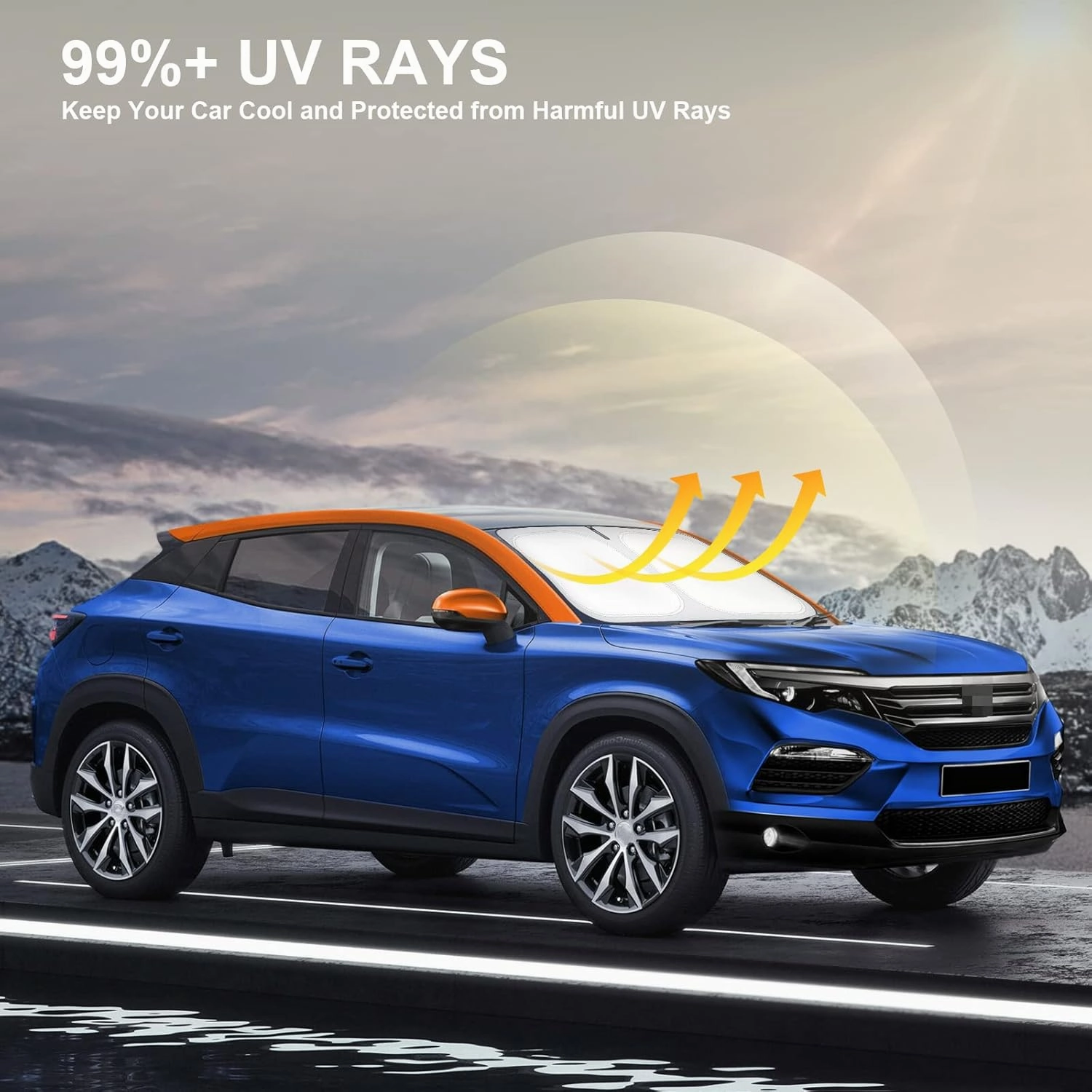 Car Windshield Sun Shade Compatible with Honda CR-V 2017 2018 2019 2020 2021 2022 CRV Accessories Foldable Sunshade Custom Windshield Sun Visor