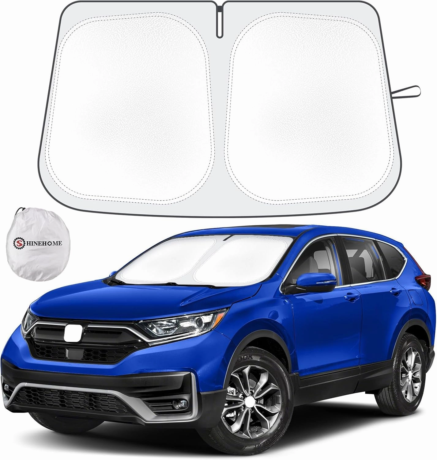 Car Windshield Sun Shade Compatible with Honda CR-V 2017 2018 2019 2020 2021 2022 CRV Accessories Foldable Sunshade Custom Windshield Sun Visor