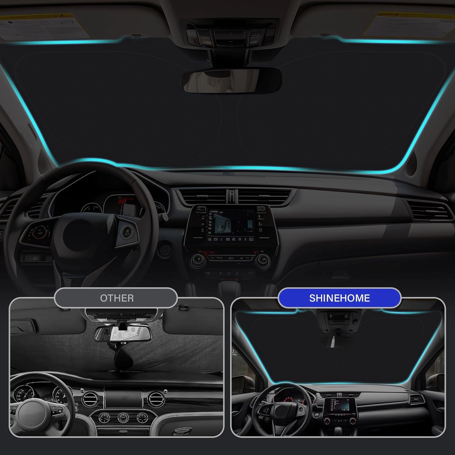 Car Windshield Sun Shade Compatible with Honda CR-V 2017 2018 2019 2020 2021 2022 CRV Accessories Foldable Sunshade Custom Windshield Sun Visor
