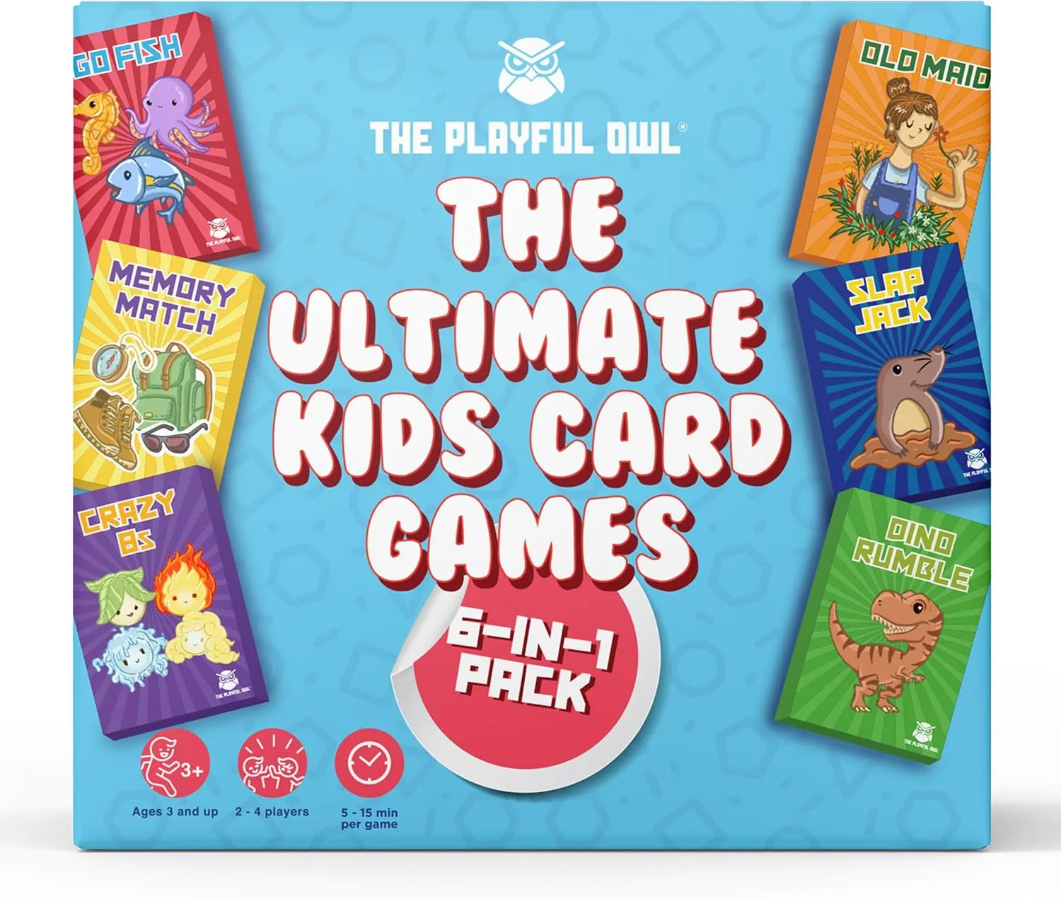 Card Family Games for Kids and Adults - Go Fish, Memory Games, Crazy Eights, Old Maid, Slap Jack, Matching, Card Decks, Playing Cards