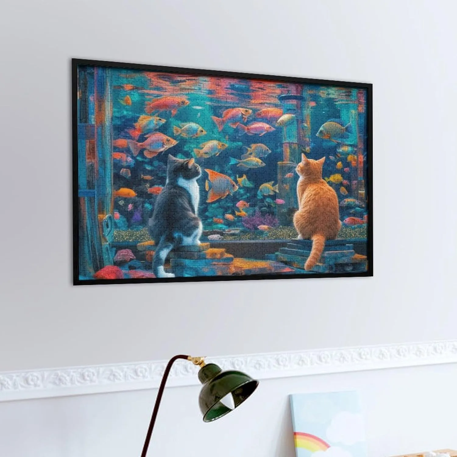 Cat and Fish 1000 Piece Jigsaw Puzzle for Adults and Families Greaty Puzzles Family Game Night Activity-Unique Precision Fit Pieces