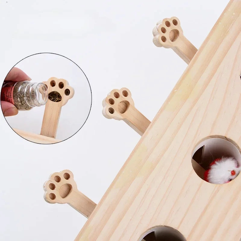 Cat Toy - Interactive Cat Maze Toy - Wooden Puzzle