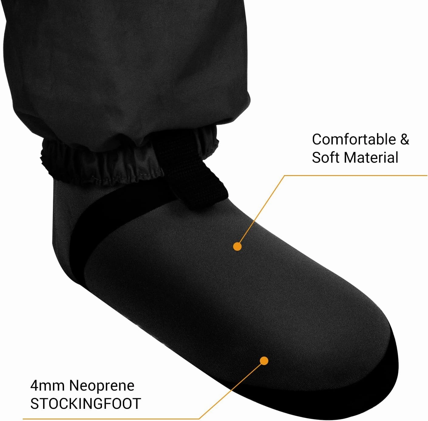 Chest Fishing Waders for Men and Women, 3-ply Nylon Waterproof Lightweight Waders with 4mm Neoprene Stockingfoot