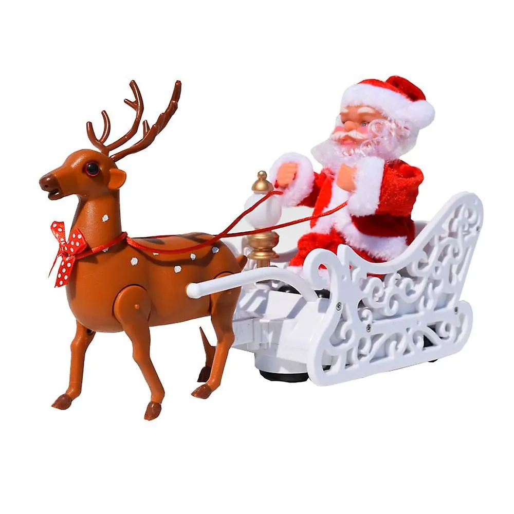 Christmas Toy Gifts Santa And Deer Christmas Electric Car Toy With Music Reinde