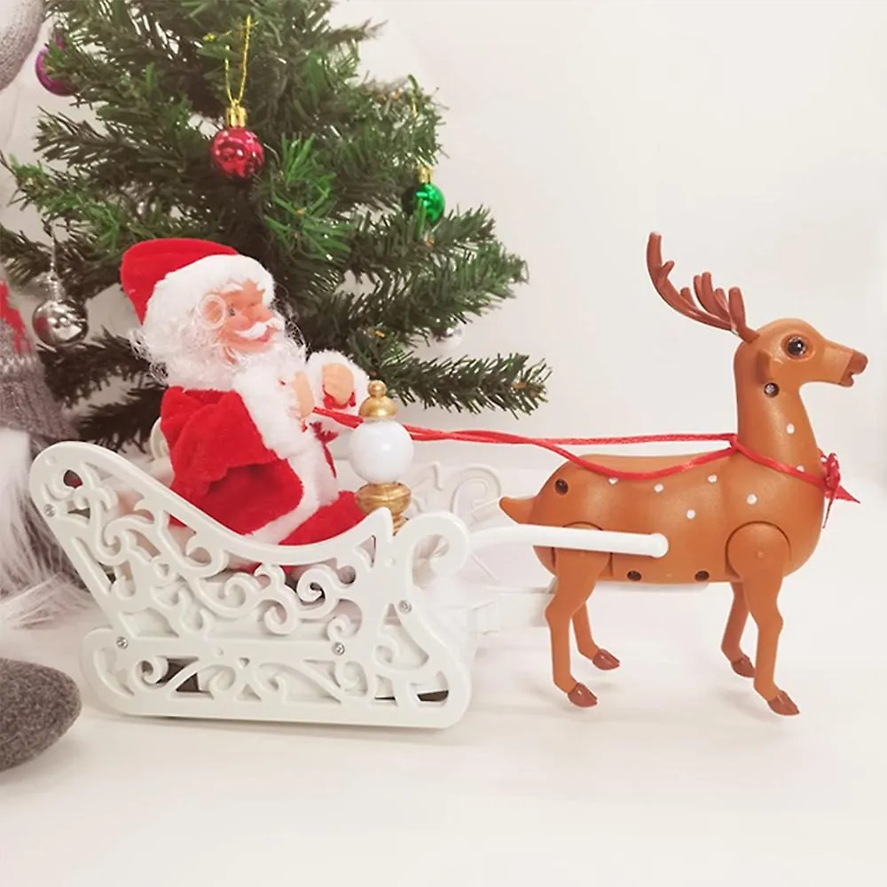 Christmas Toy Gifts Santa And Deer Christmas Electric Car Toy With Music Reinde