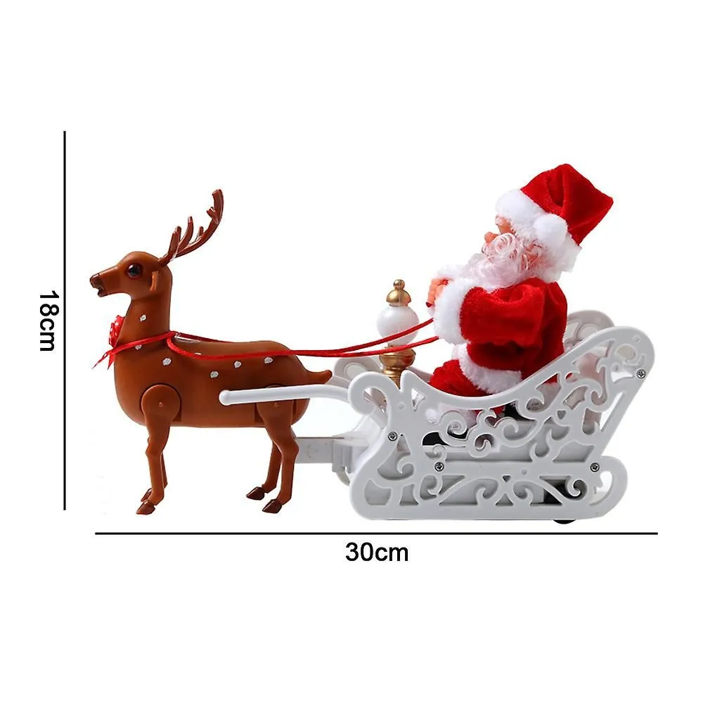 Christmas Toy Gifts Santa And Deer Christmas Electric Car Toy With Music Reinde