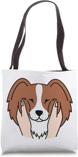 Chubby Cheeks Papillon Dog Tote Bag