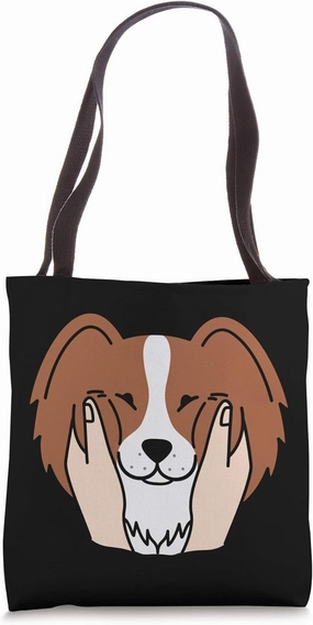 Chubby Cheeks Papillon Dog Tote Bag