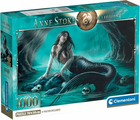Clementoni - 37053 Jigsaw Puzzle 1000 Pieces for Adults and Children, Special Series, Siren's Lament Theme by Anne Stokes Compact Box with Poster Included, Gift Idea for Men and Women, Made in Italy