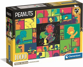 Clementoni - 37069 Jigsaw Puzzle 1000 Pieces for Adults and Teenagers, Special Series, Cartoon Peanuts and Snoopy Theme, Compact Box with Poster Included, Gift Idea for Men and Women, Made in Italy
