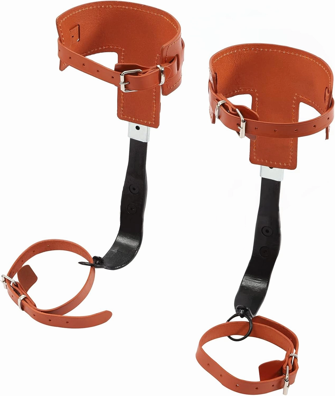 Climbing Spikes with Multi Functional Belt, Upgrade Leather Tree Climbing Gear Set, Adjustable Length Climbing Spurs & Stabilize Foot Lines Suitable for Fruit Picking, Tree Climbing, Hunting
