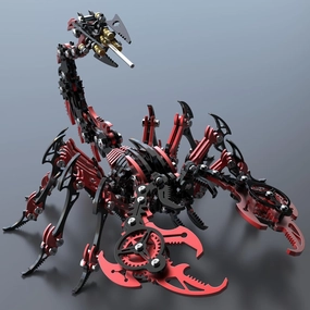 Colorful 3D Metal Puzzles for Adults Scorpion, DIY 3D Red Scorpion Metal Model Kits to Build for Adults with Tool, Desktop Model Kits Building Toys for Adults/Teens