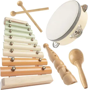 Comfy Cubs 4-Piece Kids Musical Instruments Set - Safe Non-Toxic Montessori Toys for Toddlers - Music Toys for Family Bonding - Designed in The US Toddler Instruments for 3 Year Old and Above