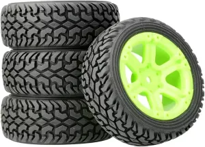 Compatible with WLtoys 144010 144001 124017 1/10 1/14 RC Off-Road Car Upgrade Spare Accessories 75mm Widening Wheels RC Wheel Tires(Green)