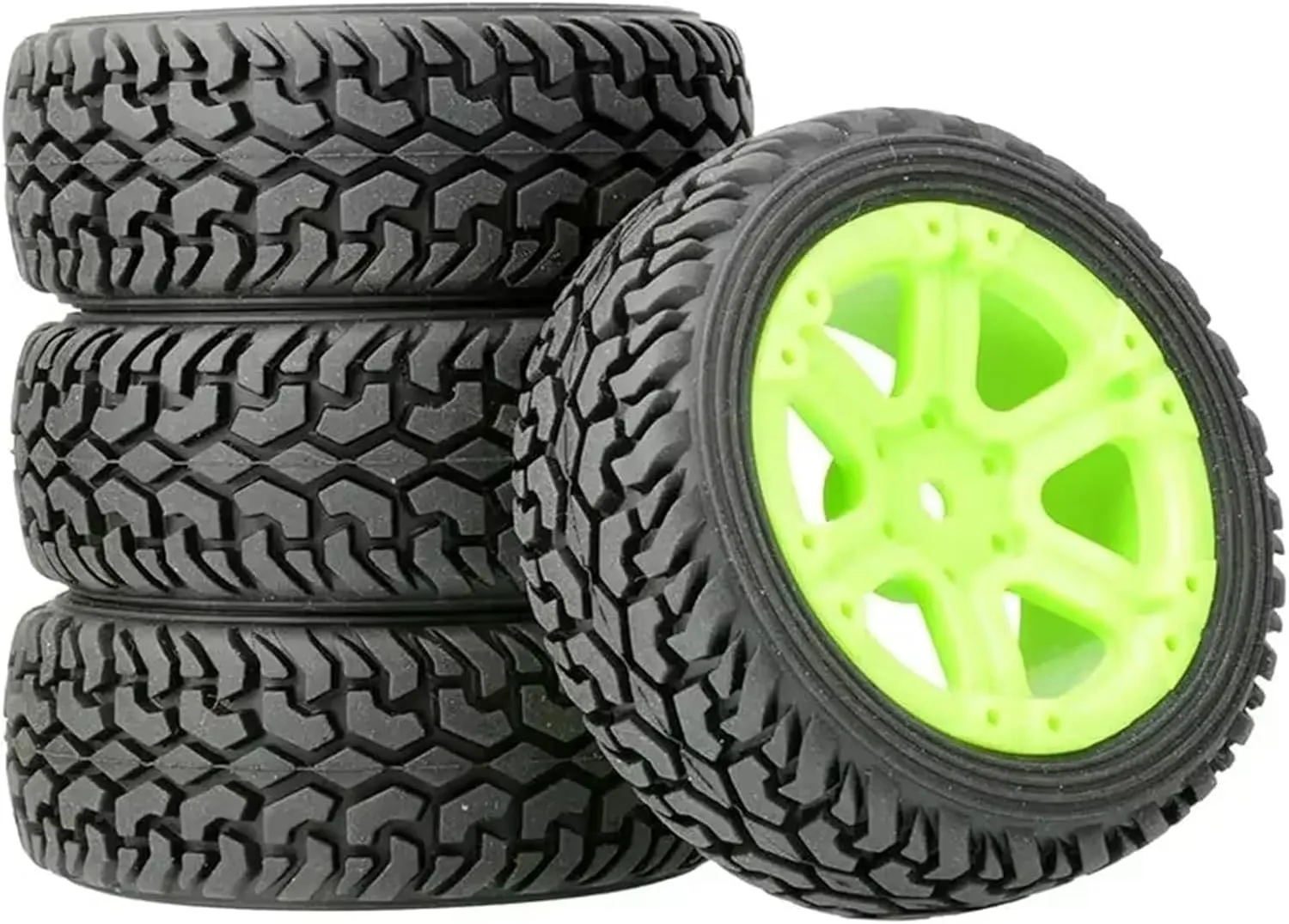 Compatible with WLtoys 144010 144001 124017 1/10 1/14 RC Off-Road Car Upgrade Spare Accessories 75mm Widening Wheels RC Wheel Tires(Green)