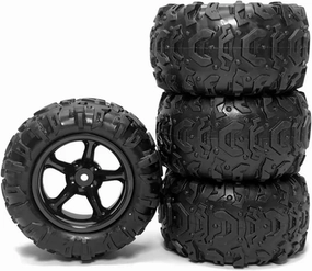 Compatible with Deerc 9300 9310 for Pxtoy 9300 9302 9303 9304 1/18 RC Car Spare Parts Accessories 4Pcs Rubber Tire Wheel Tyre for RC Wheel Tires