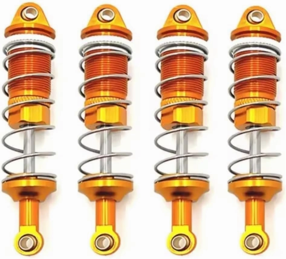 Compatible with Racing for PTG-2 for PTG-2R 1/10 Rc Crawler Car Metal Upgrade Parts Front Rear Hydraulic Shock Absorbers RC Shocks Damper(Yellow)