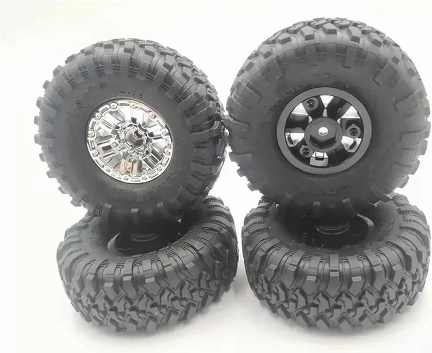 Compatible with WLtoys 144001 124017 124016 124018 124019 RC Car Upgrade Accessories Spare Parts Large Tires Widening Tires RC Wheel Tires(Silver)
