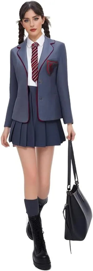 Cos-Animefly Matilda Cosplay Costume Adult Boy Girl Musical School Uniform Coat JK Skirt Tie Shirt Halloween Party
