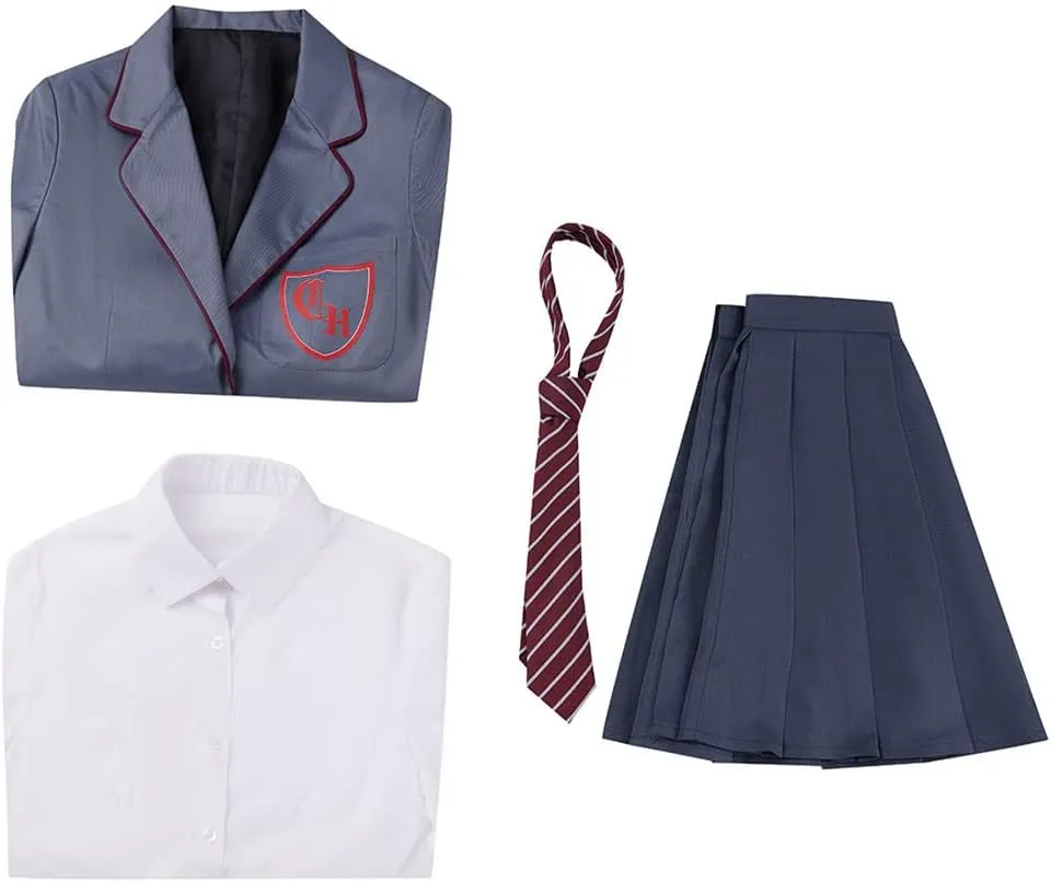 Cos-Animefly Matilda Cosplay Costume Adult Boy Girl Musical School Uniform Coat JK Skirt Tie Shirt Halloween Party