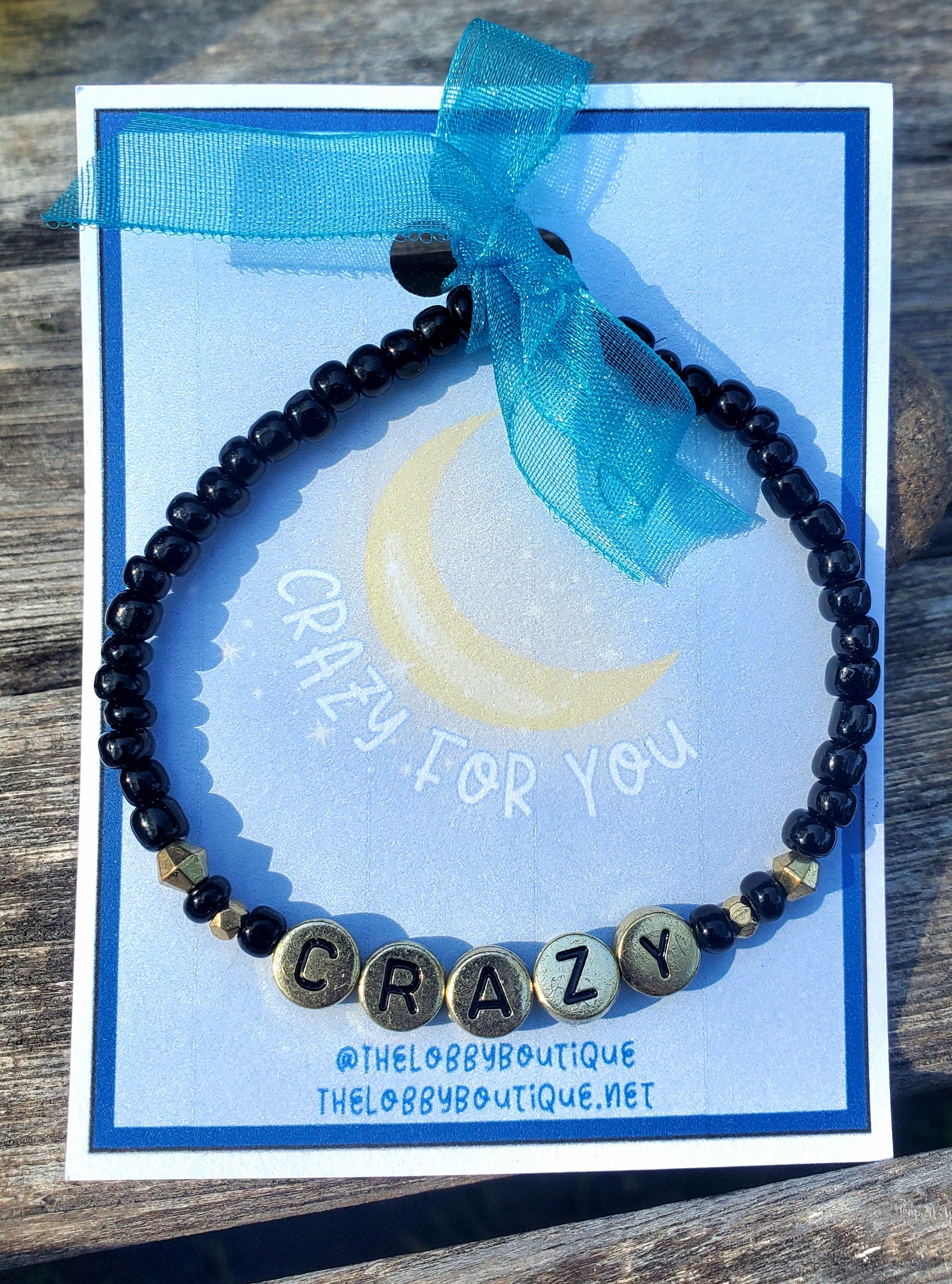 CRAZY FOR YOU "CRAZY" Beaded Letter Bracelet