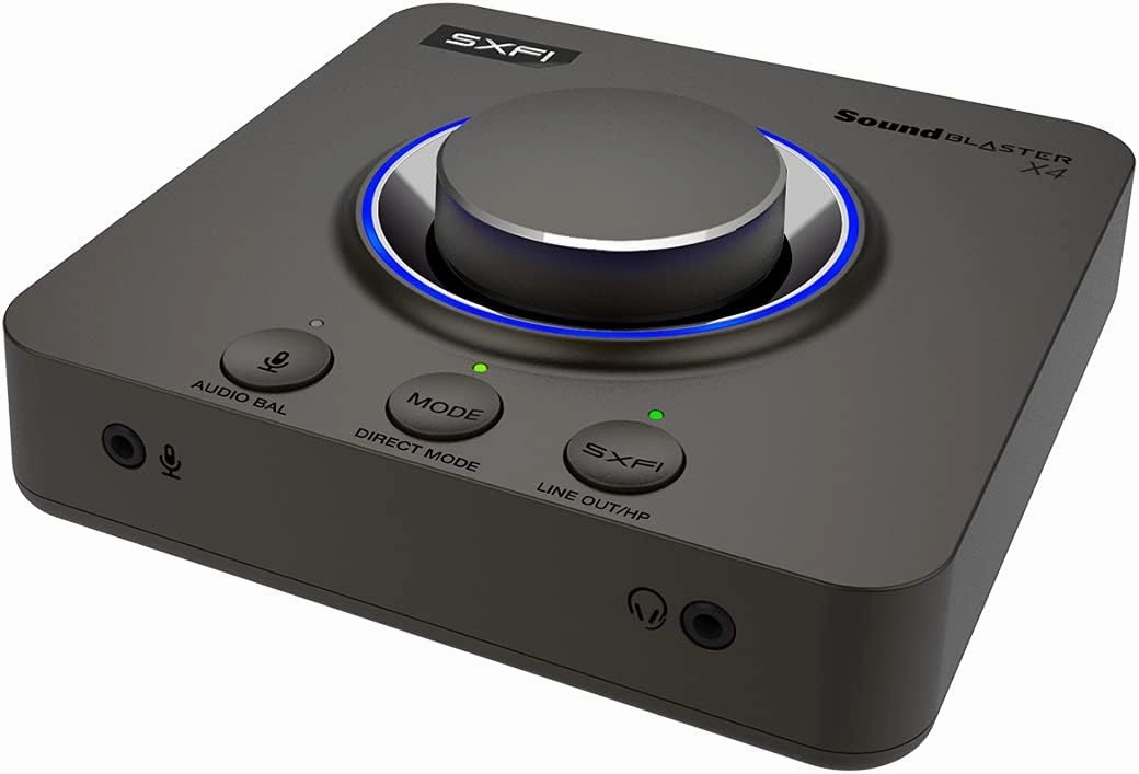 Creative Sound Blaster X4 External USB DAC Amp with Super X-Fi, 7.1 Surround, Optical I/O, Mic/Headset/Line-in - For PC and Mac