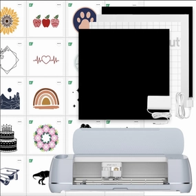 Cricut Maker 3 & Digital Content Library Bundle - Includes 30 Images in Design Space App - Smart Cutting Machine, 2X Faster & 10X Cutting Force, Cuts 300  Materials, Blue