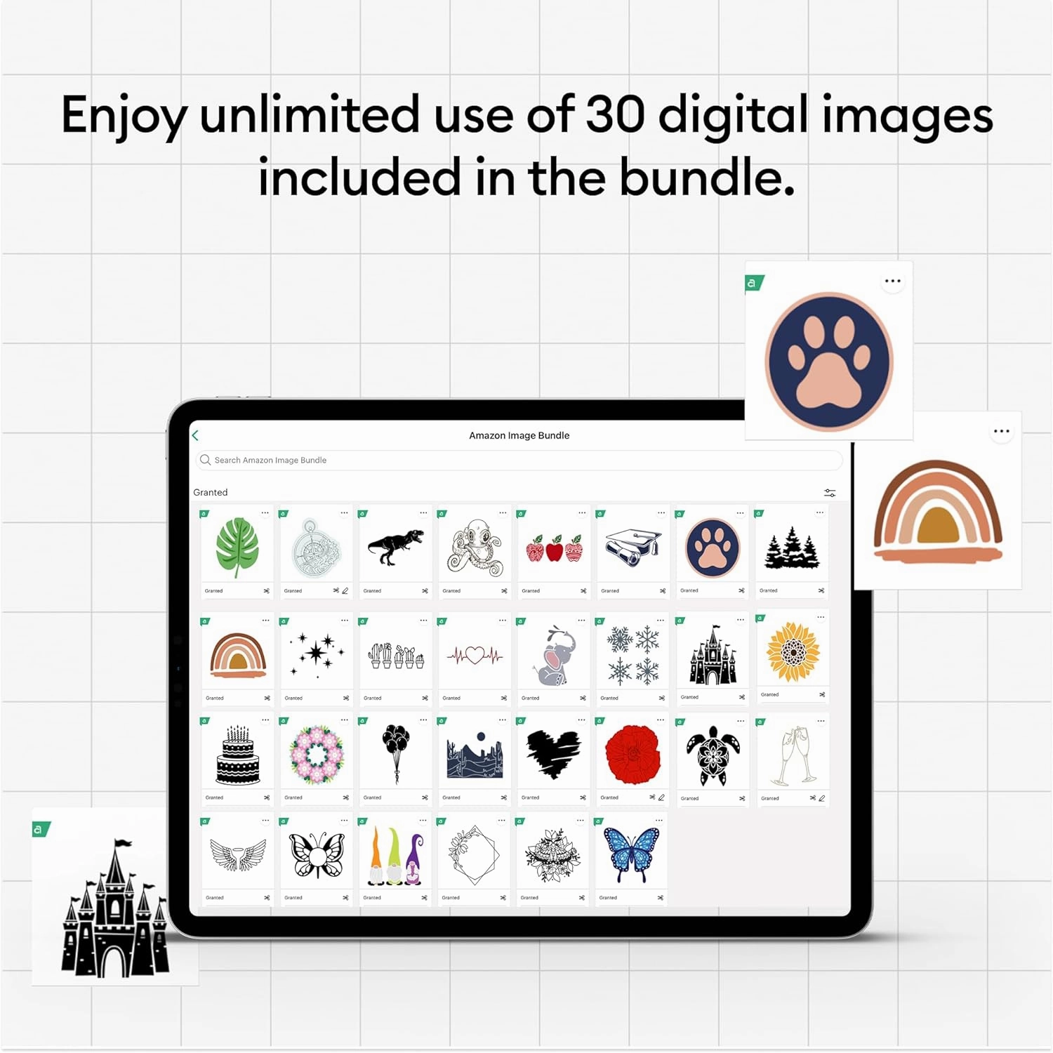 Cricut Maker 3 & Digital Content Library Bundle - Includes 30 Images in Design Space App - Smart Cutting Machine, 2X Faster & 10X Cutting Force, Cuts 300  Materials, Blue