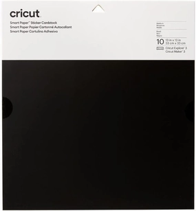 Cricut Smart Paper Sticker Cardstock - 10 Sheets - 13in x 13in - Adhesive Paper for Stickers - Compatible with Cricut Explore 3/Maker 3 - Black
