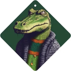 Crocodile in sweater Print Car Air Fresheners 6 Pcs Car Aromatherapy Tablets Hanging Air Freshener Wardrobe Pendant Fragrance Scented Cards for Rearview Mirror Bedroom Car Interior Decor