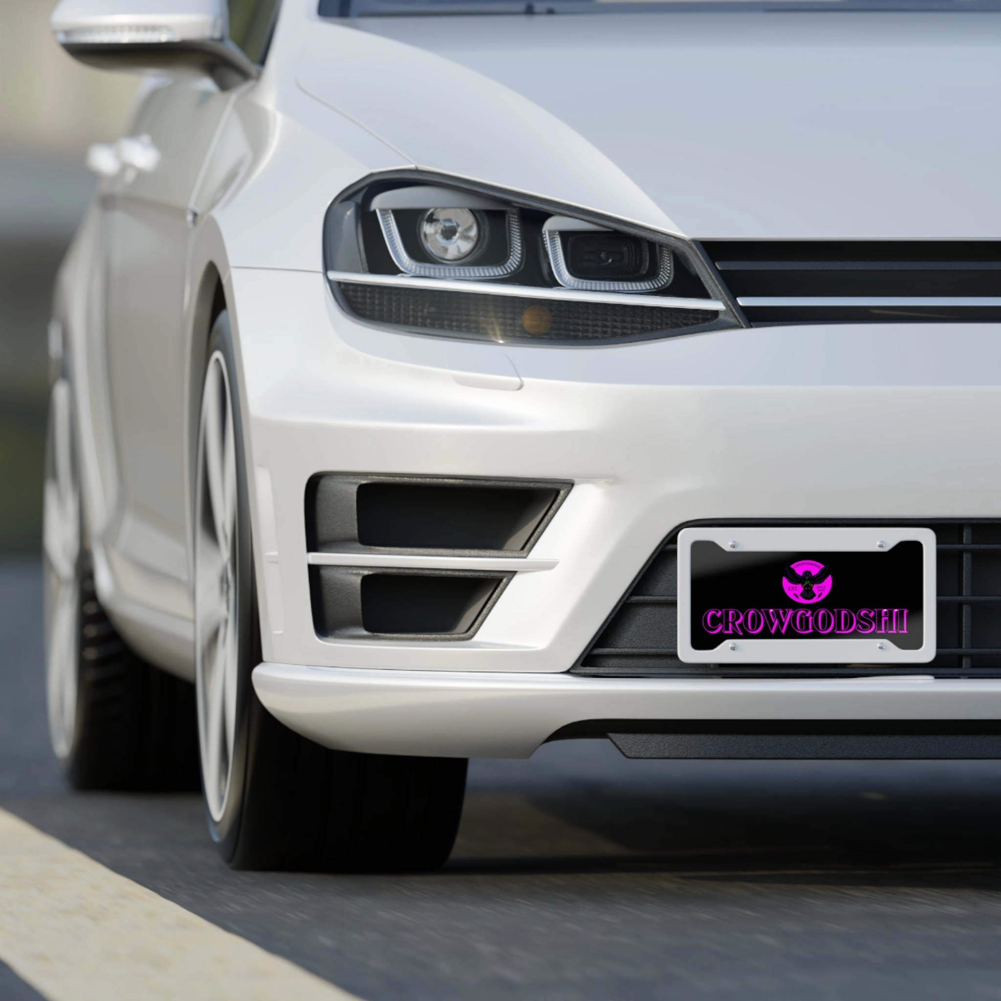 Crowgodshi License Plate, PINK