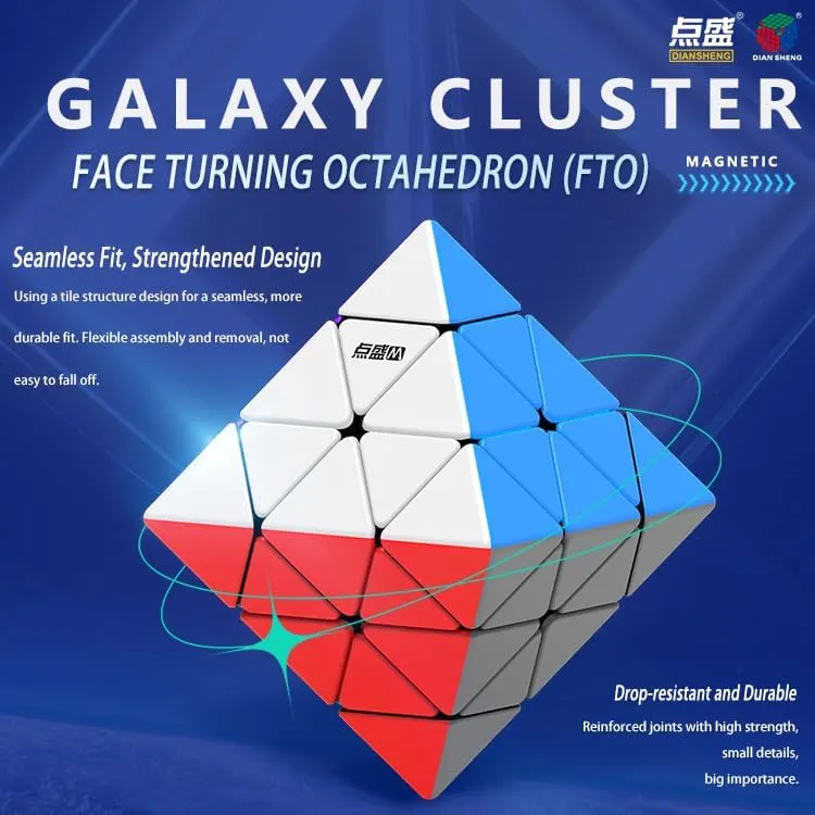 Cuberspeed DianSheng FTO M Face Turning Octahedron Magnetic Speed Cube Octahedron stickerless Speed Cube Puzzle DianSheng FTO Magnetic