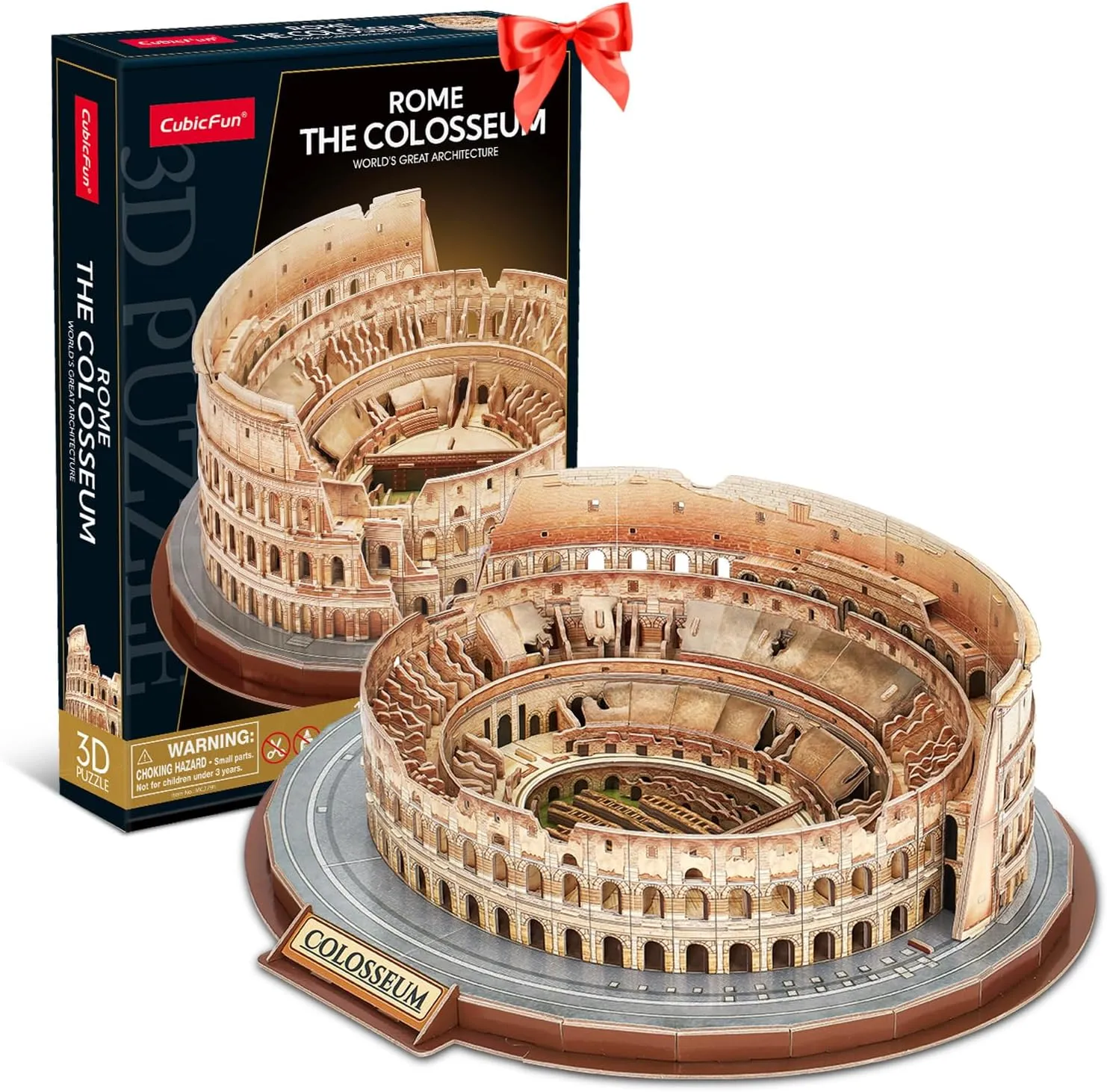 CubicFun 3D Puzzles for Adults Kids New Version Italy Rome Colosseum Jigsaw Puzzle DIY Building Model Kit Easter Gift for Boys Girls Age 10 , 163 Pieces Puzzles for Kids Ages 8-10 Father's Gift