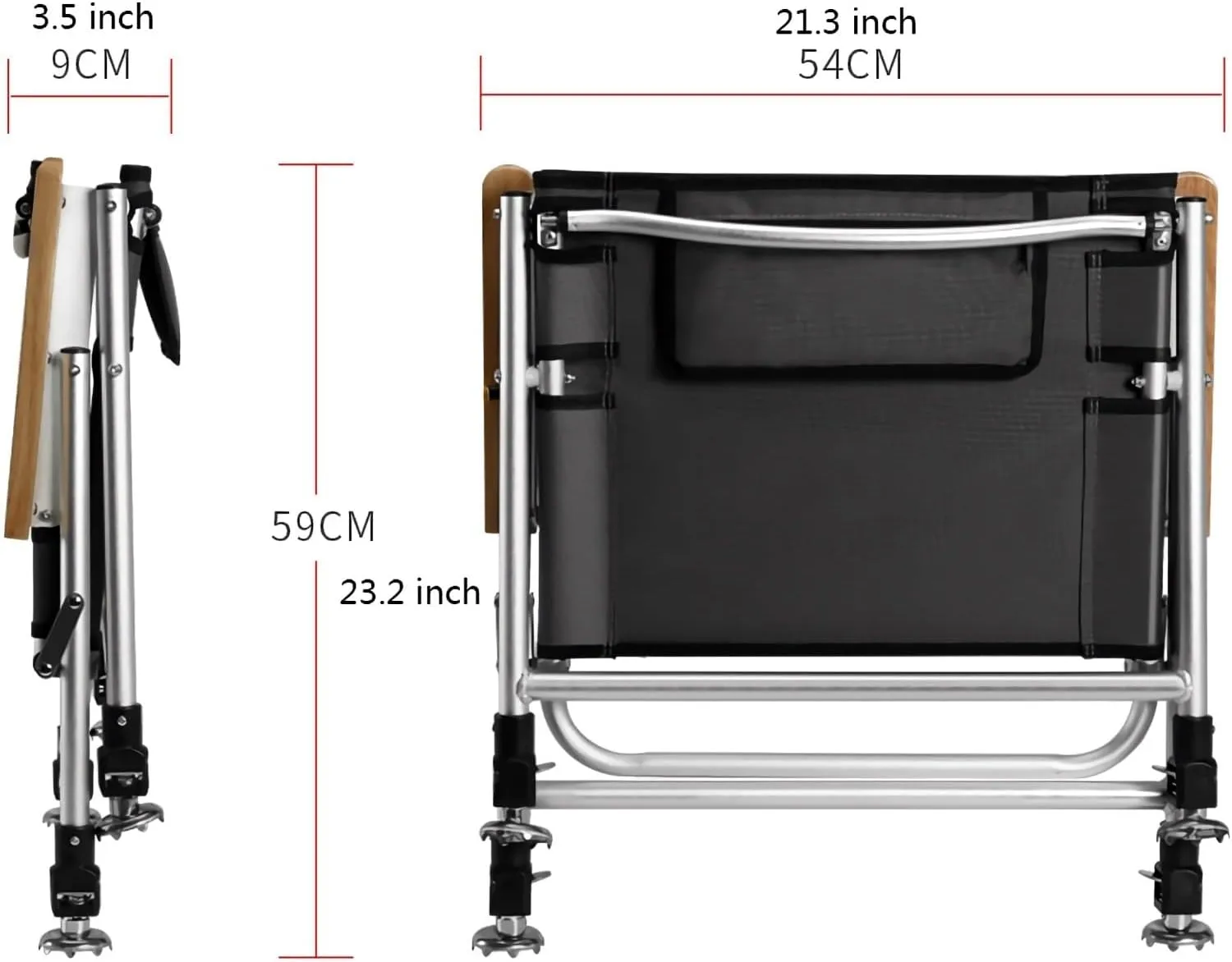 CULIACAN Fishing Chair Folding Recliner Chair Portable Lightweight Reclining Fishing Chair Removable Cushion Camping Chair Outdoor Folding Chair (Color : B)