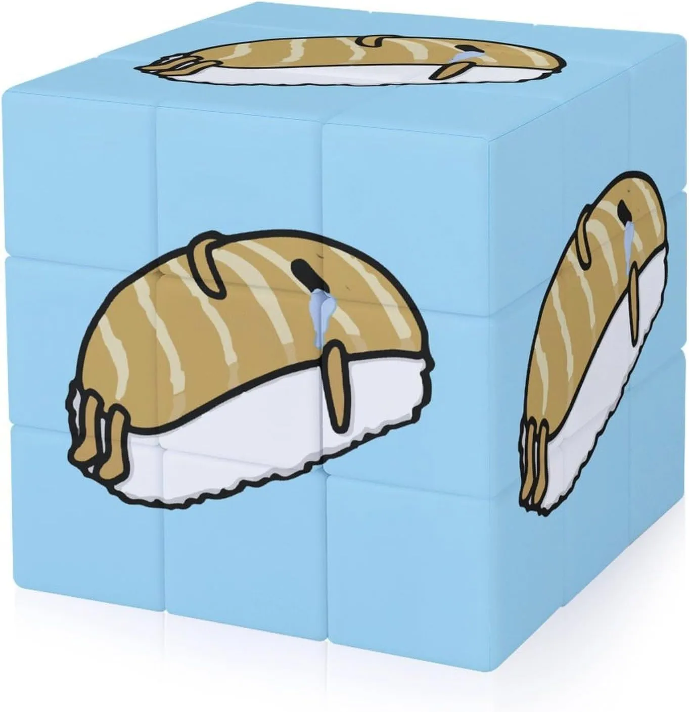 Cute Fish Sushi Funny 3x3x3 Cube Smooth Lightweight Puzzle for Adult Graphic Printing Travel