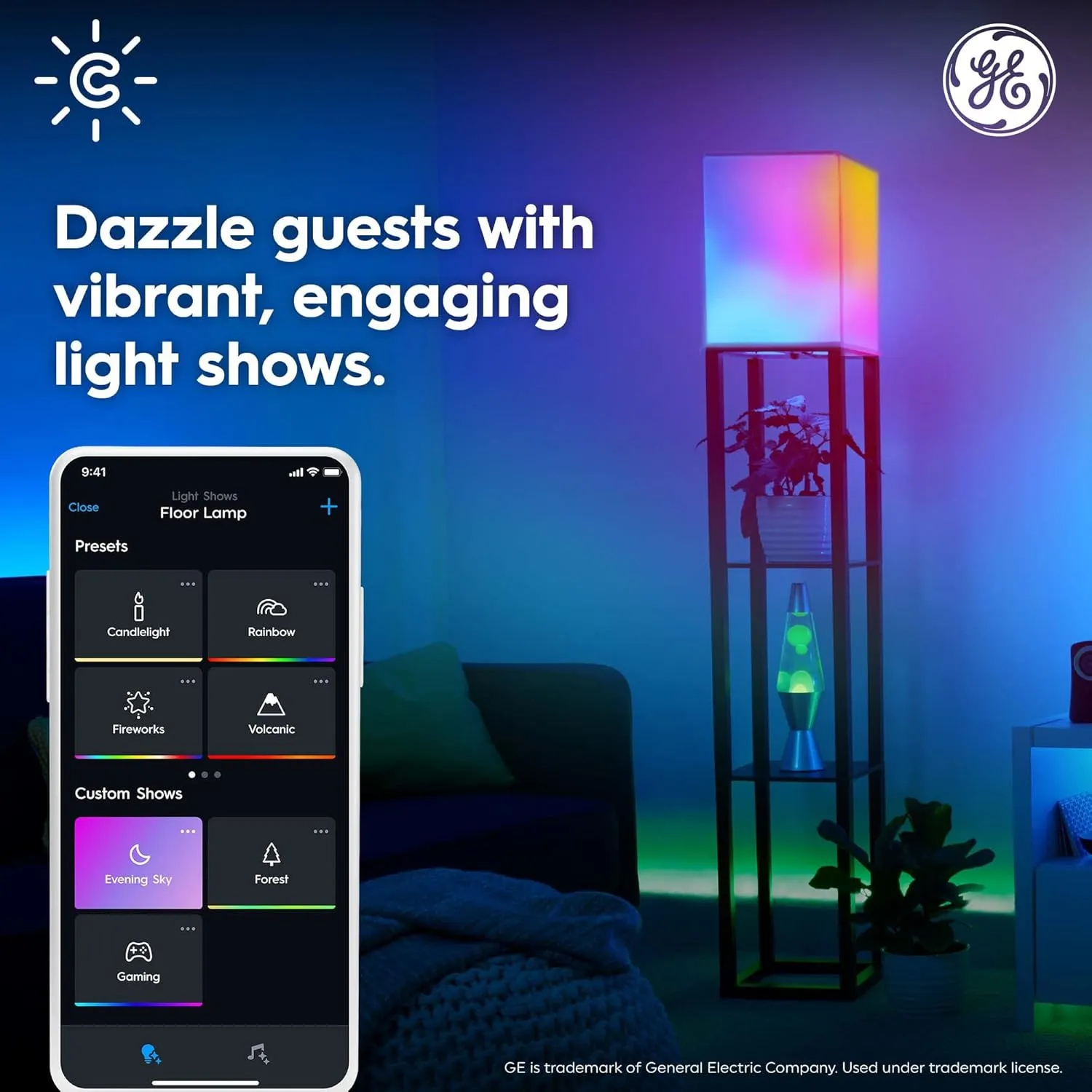 Cync GE Dynamic Effects A19 Smart LED Light Bulb, Color Changing Smart WiFi Light, Compatible with Alexa and Google Home (2 Pack)
