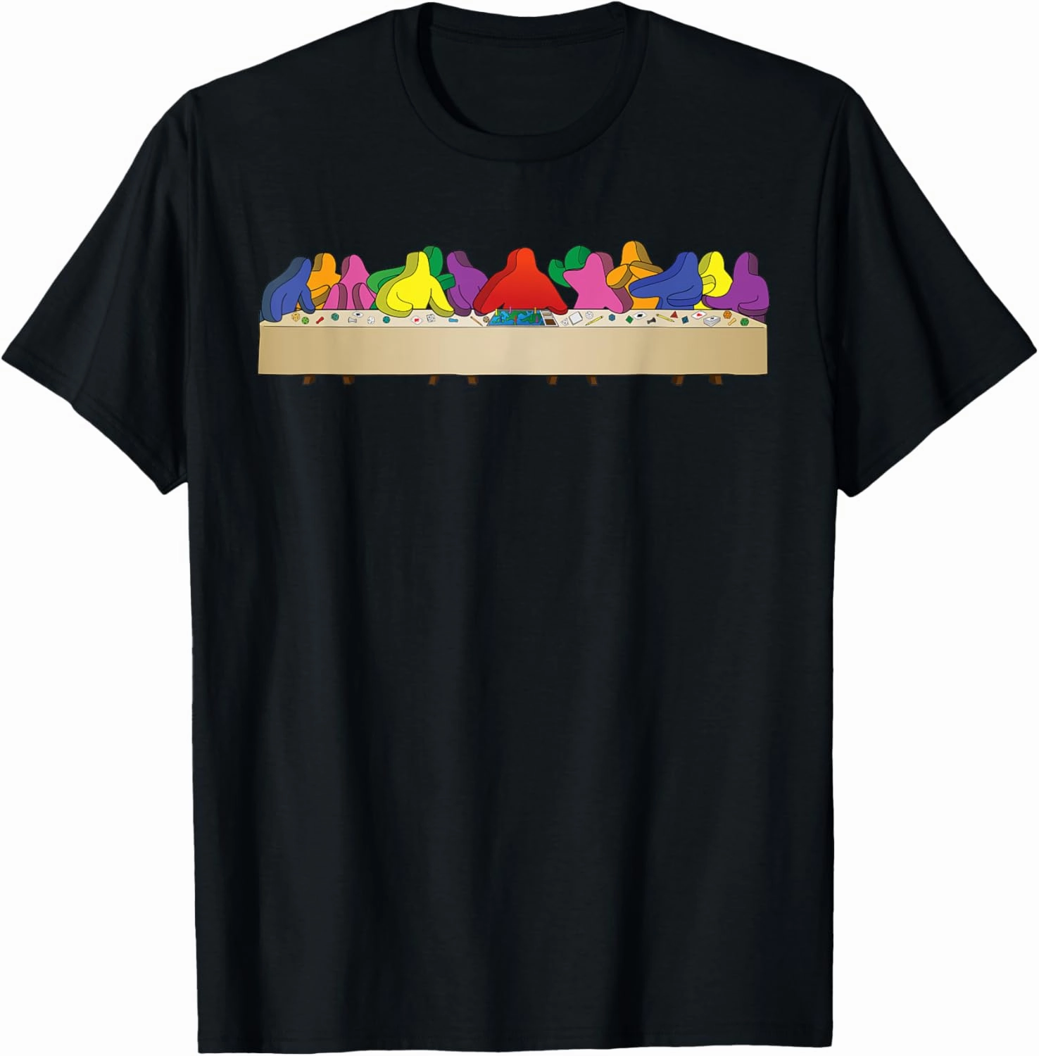 Da Vinci's Painting with Board Game Meeples T-Shirt